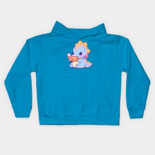 Cute Bookish Dino Kids Hoodie